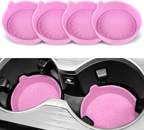 SINGARO Car Cup Holder, 4-Pack Silicone Car Coasters, Universal Non-Slip Recessed Car Interior Accessories (Arrow Black) in Saudi Arabia
