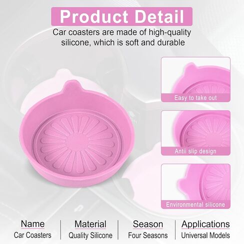 SINGARO Car Cup Holder, 4-Pack Silicone Car Coasters, Universal Non-Slip Recessed Car Interior Accessories (Arrow Black) in Saudi Arabia