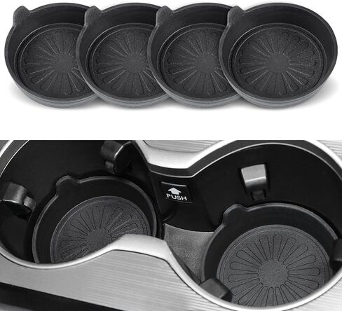 SINGARO Car Cup Holder, 4-Pack Silicone Car Coasters, Universal Non-Slip Recessed Car Interior Accessories (Arrow Black) in Saudi Arabia