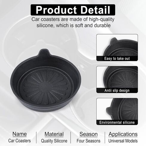 SINGARO Car Cup Holder, 4-Pack Silicone Car Coasters, Universal Non-Slip Recessed Car Interior Accessories (Arrow Black) in Saudi Arabia