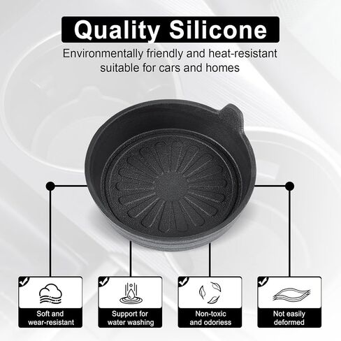 SINGARO Car Cup Holder, 4-Pack Silicone Car Coasters, Universal Non-Slip Recessed Car Interior Accessories (Arrow Black) in Saudi Arabia