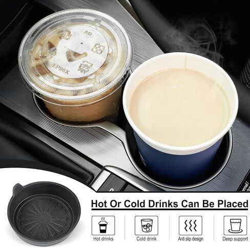 SINGARO Car Cup Holder, 4-Pack Silicone Car Coasters, Universal Non-Slip Recessed Car Interior Accessories (Arrow Black) in Saudi Arabia