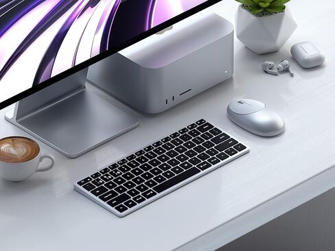 لوحة مفاتيح Satechi Slim X3 Bluetooth مع لوحة مفاتيح مفاتيح Numeric-مفاتيح مضاءة ومزامنة متعددة الأجهزة-لـ M2/ M1 MacBook Pro/ Air ، M2/ M1 iPad Pro/ Air ، M2 Mac Mini ، Imac M1 (Space Gray) in Kuwait