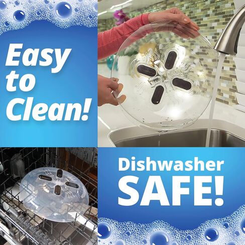 غطاء البلاغ المغناطيسي ، غطاء طعام صافٍ خالٍ من BPA ، واقي صفيحة متهورة مع فتحات فتحة البخار ، وغطاء ميكروويف مضاد للبلاش ، وتخزين مغناطيسي آمن ، غسالة الصحون-Onyx in Kuwait