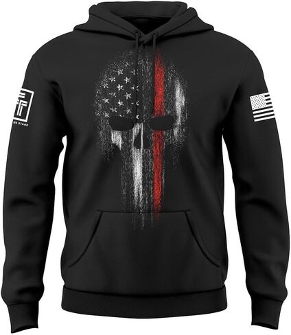 Fantastic Tees American Patriotism USA Flag Skull Men's Hoodie Sweatshirt in Saudi Arabia