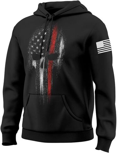 Fantastic Tees American Patriotism USA Flag Skull Men's Hoodie Sweatshirt in Saudi Arabia