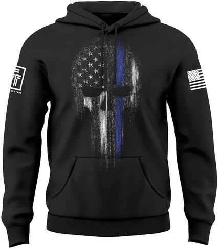 Fantastic Tees American Patriotism USA Flag Skull Men's Hoodie Sweatshirt in Saudi Arabia