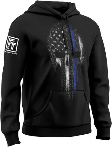 Fantastic Tees American Patriotism USA Flag Skull Men's Hoodie Sweatshirt in Saudi Arabia