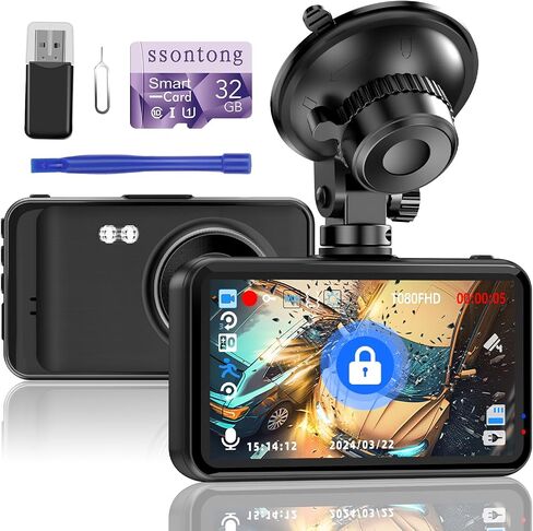 Dash Cam Front and Rear, Dash Cam 4K WiFi/APP Control Dashcam W/ 64GB Card Dash Camera for Cars DVR Car Security Cameras W/Loop Recording G-Sensor Time-Lapse Parking Mode Car Dash Cam USB Powered in Saudi Arabia