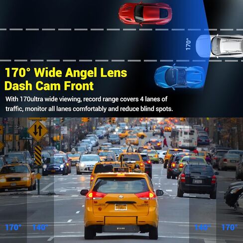 Dash Cam Front and Rear, Dash Cam 4K WiFi/APP Control Dashcam W/ 64GB Card Dash Camera for Cars DVR Car Security Cameras W/Loop Recording G-Sensor Time-Lapse Parking Mode Car Dash Cam USB Powered in Saudi Arabia