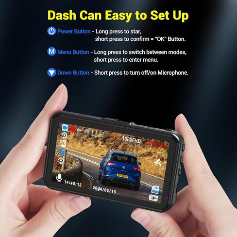 Dash Cam Front and Rear, Dash Cam 4K WiFi/APP Control Dashcam W/ 64GB Card Dash Camera for Cars DVR Car Security Cameras W/Loop Recording G-Sensor Time-Lapse Parking Mode Car Dash Cam USB Powered in Saudi Arabia