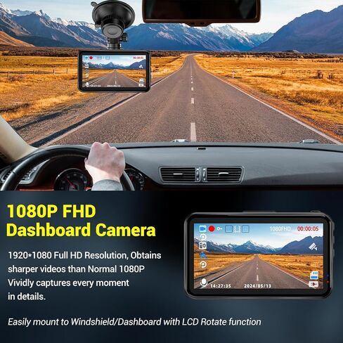 Dash Cam Front and Rear, Dash Cam 4K WiFi/APP Control Dashcam W/ 64GB Card Dash Camera for Cars DVR Car Security Cameras W/Loop Recording G-Sensor Time-Lapse Parking Mode Car Dash Cam USB Powered in Saudi Arabia