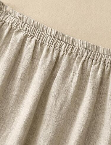Kinghua Linen Skirts for Women Spring Summer A Line Elastic High Waisted Casual Trendy Midi Long Skirt with Pockets in Saudi Arabia