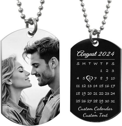Picture Necklace Personalized Photo Custom Photo Necklace for Men Women Boyfriend Anniversary Valentines Day Christmas Gift for Husband Boyfriend in Saudi Arabia