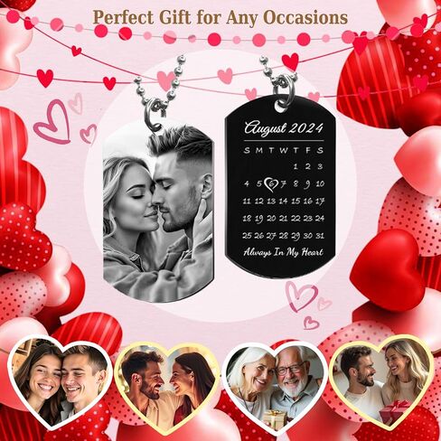 Picture Necklace Personalized Photo Custom Photo Necklace for Men Women Boyfriend Anniversary Valentines Day Christmas Gift for Husband Boyfriend in Saudi Arabia
