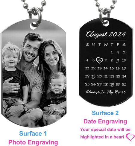 Picture Necklace Personalized Photo Custom Photo Necklace for Men Women Boyfriend Anniversary Valentines Day Christmas Gift for Husband Boyfriend in Saudi Arabia
