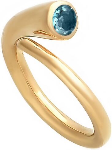 18K Gold Filled Non-Tarnish Bypass Ring for Women – Modern Open Band With Multi Gemstone Ring – Minimalist Adjustable Statement Jewelry in Saudi Arabia
