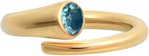18K Gold Filled Non-Tarnish Bypass Ring for Women – Modern Open Band With Multi Gemstone Ring – Minimalist Adjustable Statement Jewelry in Saudi Arabia