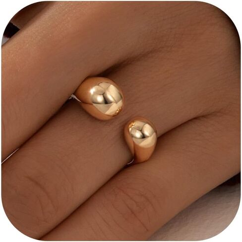 HUASAI Chunky Gold Rings for Women Stackable Rings for Women Statement Ring Gothic Vintage Ring Trendy Jewelry Gifts 2025 in Kuwait