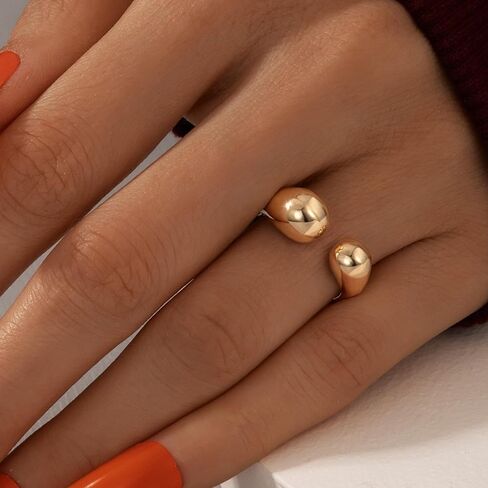 HUASAI Chunky Gold Rings for Women Stackable Rings for Women Statement Ring Gothic Vintage Ring Trendy Jewelry Gifts 2025 in Kuwait