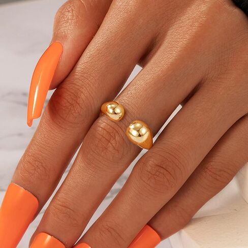 HUASAI Chunky Gold Rings for Women Stackable Rings for Women Statement Ring Gothic Vintage Ring Trendy Jewelry Gifts 2025 in Kuwait