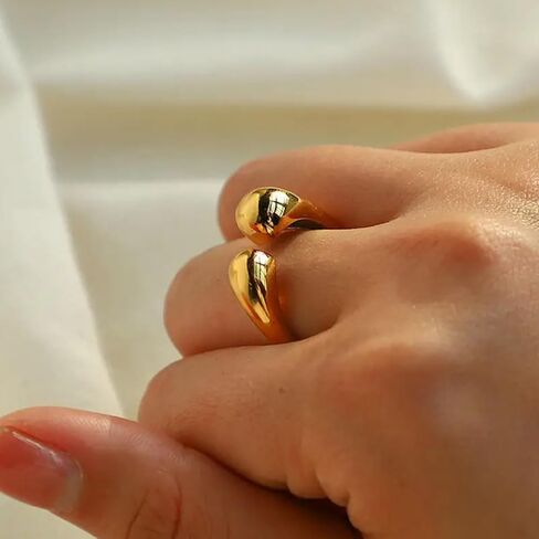 HUASAI Chunky Gold Rings for Women Stackable Rings for Women Statement Ring Gothic Vintage Ring Trendy Jewelry Gifts 2025 in Kuwait