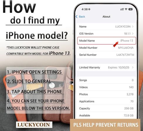 Luckycoin Genuine Weather Wallet Phone Case for iPhone 14 Plus ، محفظة الهاتف مع حامل بطاقة ائتمان 2 ، متوافق مع iPhone 14 Plus ، زر الواقي المعدني الواقي تان in Kuwait