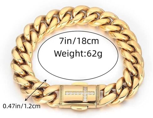 18K Gold authentic Cuban men's moissanite cross bracelet, men's Miami hip-hop tennis bracelet gift in Saudi Arabia