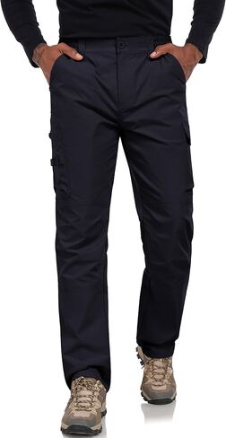 Men's Cargo Tactical Pants Stretch Waistband Water Resistant Ripstop EDC Hiking Pants in Kuwait