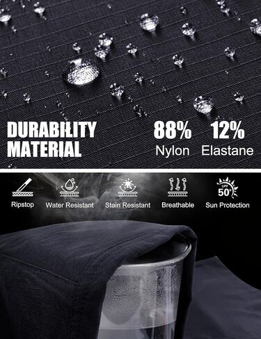 Men's Cargo Tactical Pants Stretch Waistband Water Resistant Ripstop EDC Hiking Pants in Kuwait
