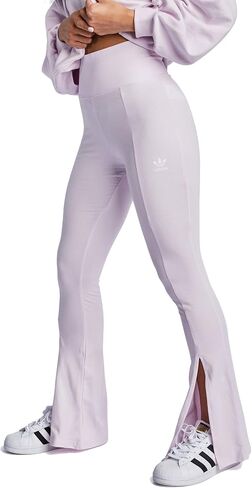 adidas Originals Womens Flared Fit High Waisted Leggings with Front Slit, Almost Pink in Saudi Arabia