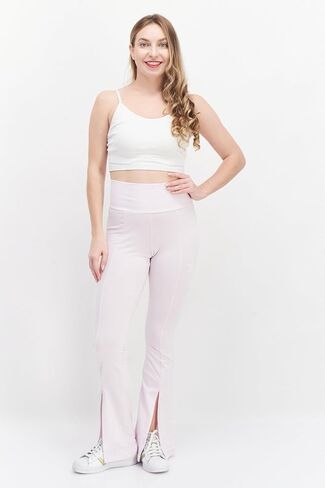 adidas Originals Womens Flared Fit High Waisted Leggings with Front Slit, Almost Pink in Saudi Arabia