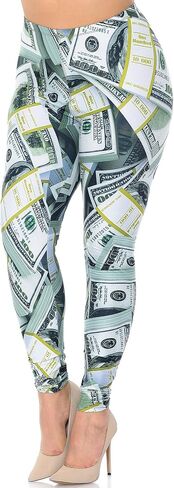 Plus Size - Creamy Soft Women's Laser Print Skin Smoothing Fashion Print Leggings in Saudi Arabia