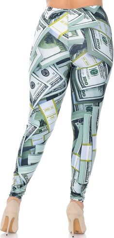 Plus Size - Creamy Soft Women's Laser Print Skin Smoothing Fashion Print Leggings in Saudi Arabia