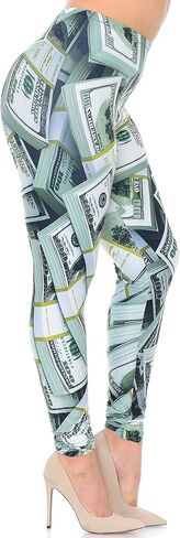 Plus Size - Creamy Soft Women's Laser Print Skin Smoothing Fashion Print Leggings in Saudi Arabia