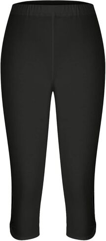 RKSTN Summer Capri Pants for Women Solid Color High Waisted Capris Leggings Slim Fitting Yoga Gym Cropped Pant in Kuwait