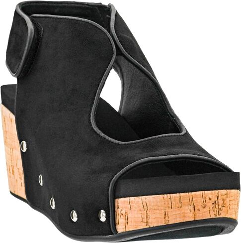 Corkys Footwear Womens Frisky Wedge - Featuring a 2.5-Inch Heel, A Lightweight Cork Heel, Adjustable Ankle Strap, and All-Day Comfort for Effortless Style in Kuwait