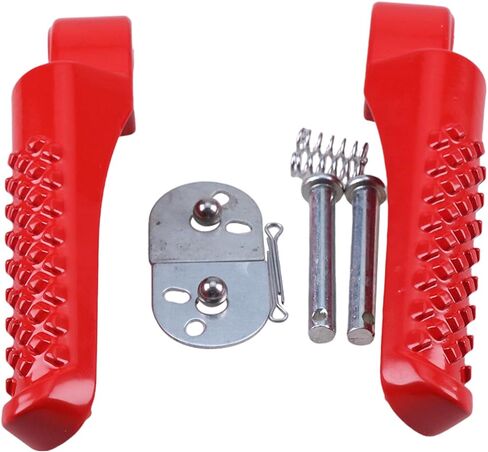 DVPARTS 2PK قدم القدمين الأوتاد مسند مجموعة متوافقة مع CT200U Trail 200 CT200U-EX BT200X CT200U-EXR CT100U Trail 100 212CC 196CC 6.5HP ، دواسة قدم الدراجة الصغيرة ، اليسار يمين (أحمر) in Saudi Arabia