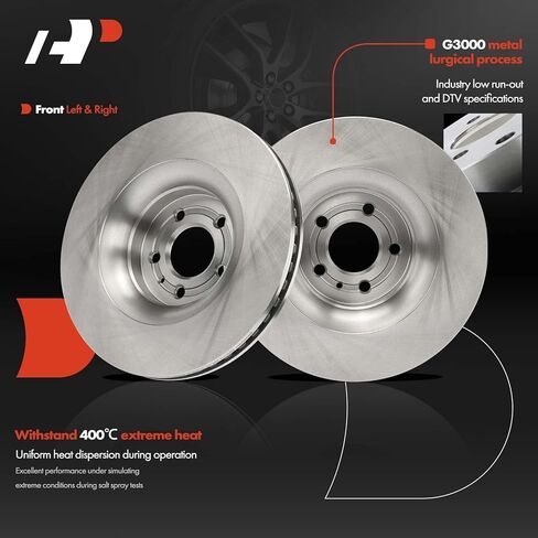 A-Premium 13.86 بوصة (352 مم) دوارات فرامل القرص الأمامية المتنفية متوافقة مع نماذج فورد المختارة-Mustang 2015-2020 ، 2-PC Set in Kuwait