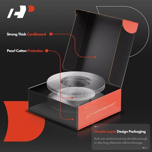 A-Premium 13.86 بوصة (352 مم) دوارات فرامل القرص الأمامية المتنفية متوافقة مع نماذج فورد المختارة-Mustang 2015-2020 ، 2-PC Set in Kuwait