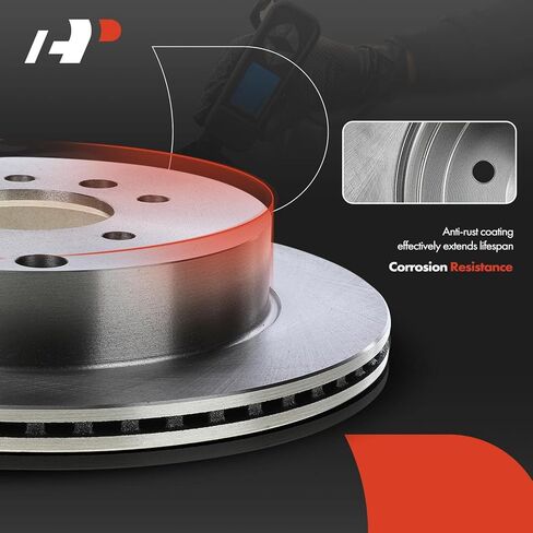 A-Premium 13.86 بوصة (352 مم) دوارات فرامل القرص الأمامية المتنفية متوافقة مع نماذج فورد المختارة-Mustang 2015-2020 ، 2-PC Set in Kuwait