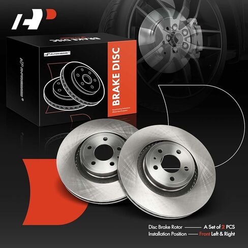 A-Premium 13.86 بوصة (352 مم) دوارات فرامل القرص الأمامية المتنفية متوافقة مع نماذج فورد المختارة-Mustang 2015-2020 ، 2-PC Set in Kuwait