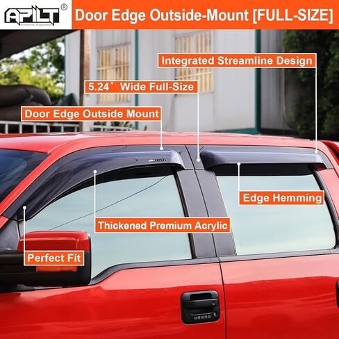 شيفروليه سيلفرادو و GMC Sierra Sierra 1500،2015-2019 Silverado & Sierra 2500 & 3500 Crew Cab Truck Smoke 4pcs مع سمك أكثر سمكًا in Kuwait