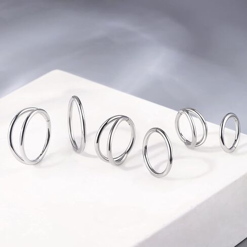 Oufer 2pcs غضروف طوق حش ، 16 جرام من المجوهرات الثابتة ، 316L من الصلب الجراحي المجوهر in Saudi Arabia