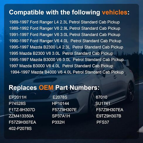 مجموعة مضخة الوقود الكهربائية متوافقة مع 1989 1990 1991 1992 1993 1994 1995 1996 1997 Ford Ranger ، 1994-1997 Mazda B2300 B3000 B4000 (2.3L 2.9L 3.0L 4.0L) ، يحل محل E2078S in Saudi Arabia