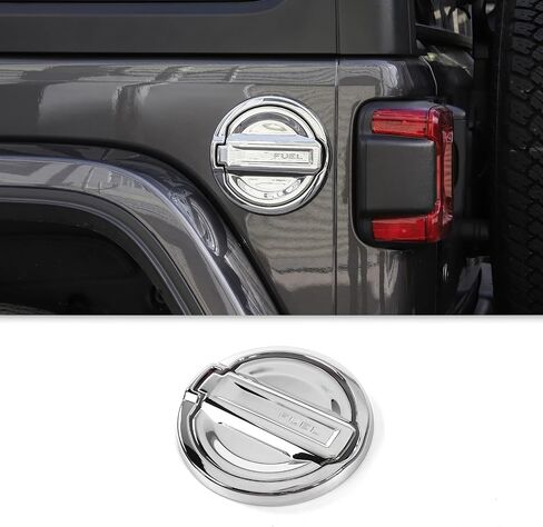 CHEROCAR ABS COPE COPE COPER TRIM TRIM FUEL TANK COVERT THE FOR 2018-2025 Jeep Wrangler Accessories JL 2/4 DOOR (Chrome) in Kuwait