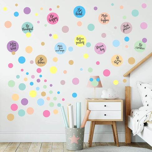 576 قطعة من ملصقات الحائط المنقطة لديكور الفصل الدراسي، ملصقات حائط دائرية ملهمة قابلة للإزالة وقابلة للتقشير واللصق من أجل العودة إلى المدرسة وغرفة اللعب وغرفة النوم والحضانة (لون موراندي) in Kuwait