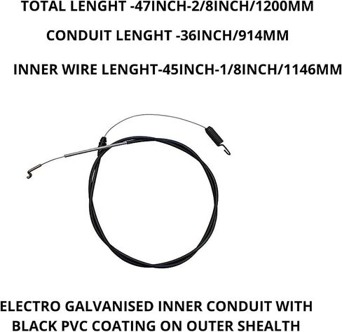 Brake Cable 105‑1844 – Replacement for Walk‑Behind Push Mowers, Fits Standard Engine Brake Systems in Kuwait