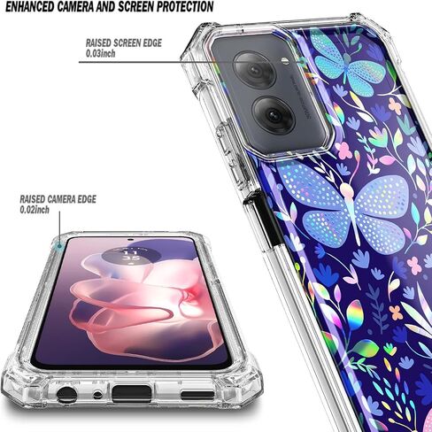 Designed for Motorola Moto G-Power-5G-2024 Case with Tempered Glass Screen Protector, 12FT Military Grade Drop Tested, Full-Body Protective Shockproof Bumper Cover, Glitter Rose Gold in Saudi Arabia
