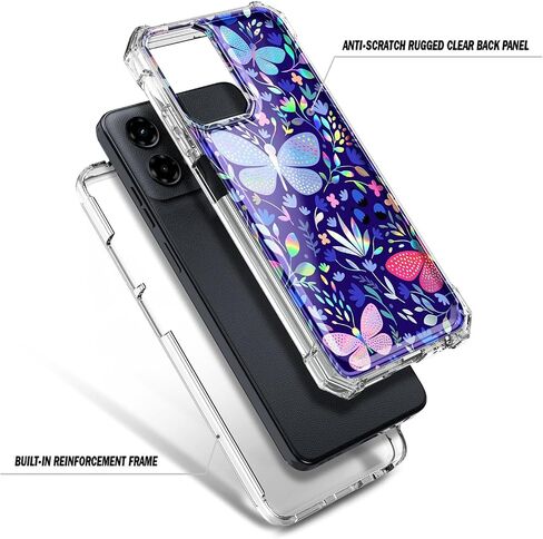 Designed for Motorola Moto G-Power-5G-2024 Case with Tempered Glass Screen Protector, 12FT Military Grade Drop Tested, Full-Body Protective Shockproof Bumper Cover, Glitter Rose Gold in Saudi Arabia